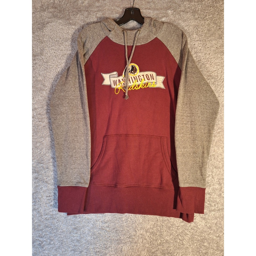 Campus Crew Washington Redskins NFL Hoodie Mens Large Burgundy Raglan Pullover